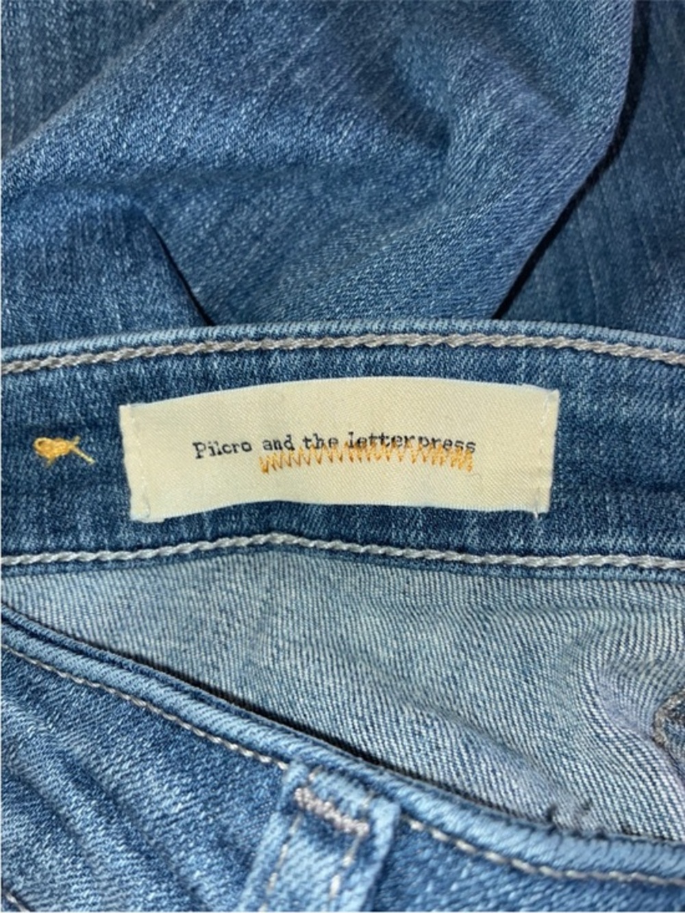 Pilcro and the Letterpress Anthropologie Stet Blue Denim Stretch Blend Size 27 - Picture 4 of 5